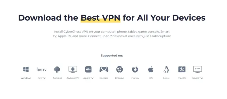 Cyberghost-VPN=Broad=device-compatibility