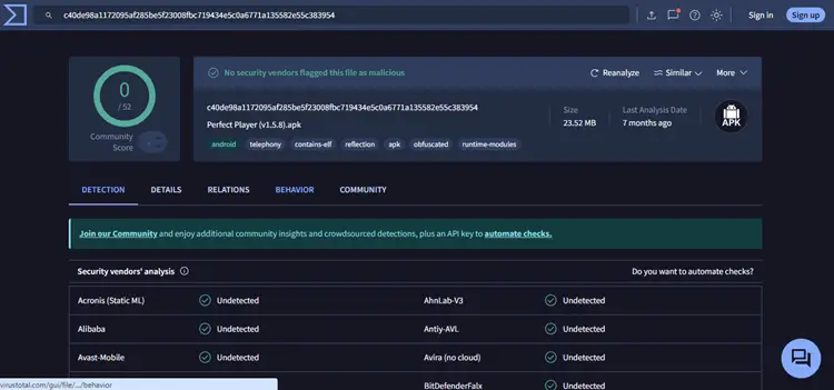 Perfect-Player-Virus-Total
