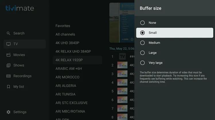 TiviMate-features-Changing-Buffer-Size