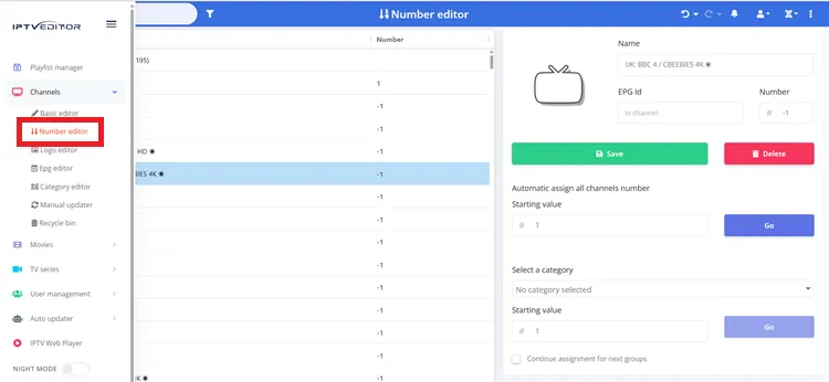 customization-with-IPTV-Editor-Number-Editor