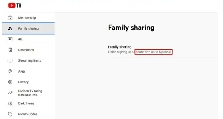 YoutubeTV-Family Sharing
