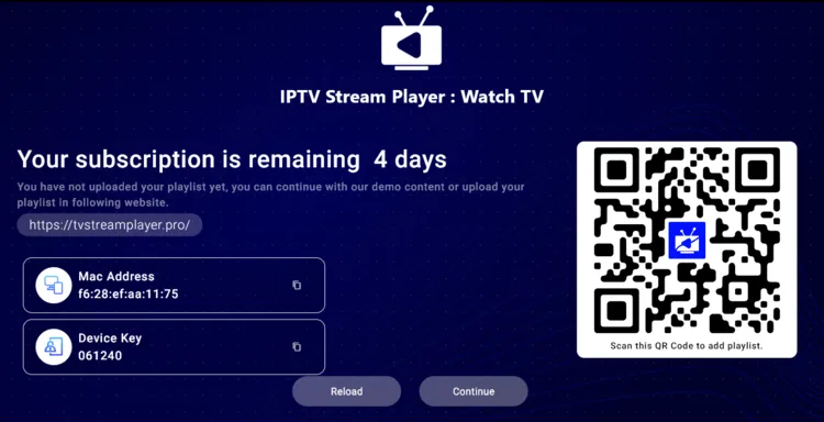 IPTV-Stream-Player-Clic-on-Continue-button