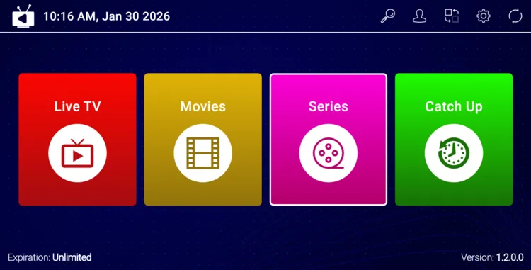 IPTV Stream Player interface