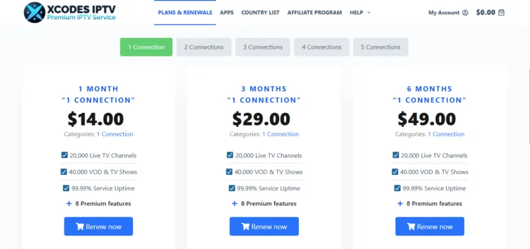 XCodes-IPTV-subscribtion-plans