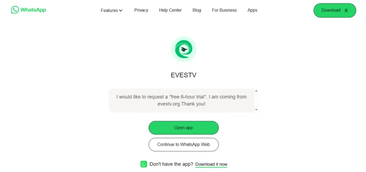EVESTV-IPTV-continue-to-whatsapp-web