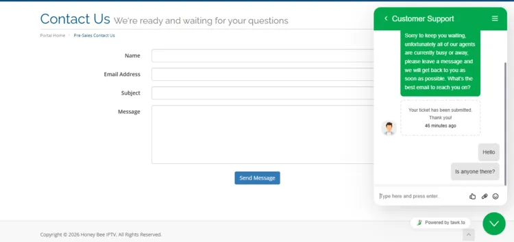 HoneyBeeIPTV-customer-service