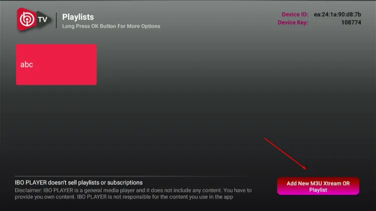 IBO-Player-Add-New-M3U-Xtream-OR-Playlist