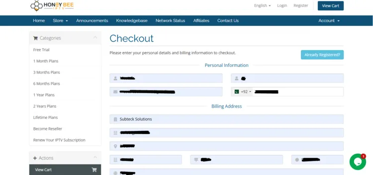 honey-bee-iptv-checkout