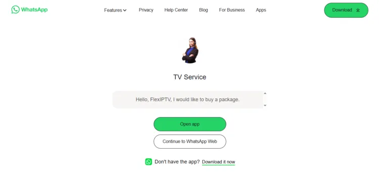 Flex-IPTV- Continue-to-WhatsApp-Web