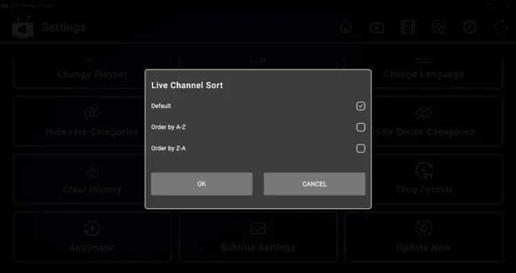 IPTV-Stream-Player-Sorting