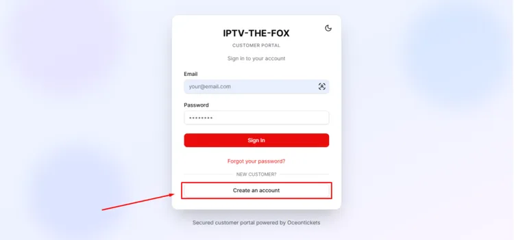 IPTV-The-Fox-Create-an-account