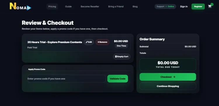 Nomad-IPTV-review-and-checkout-window-will-open