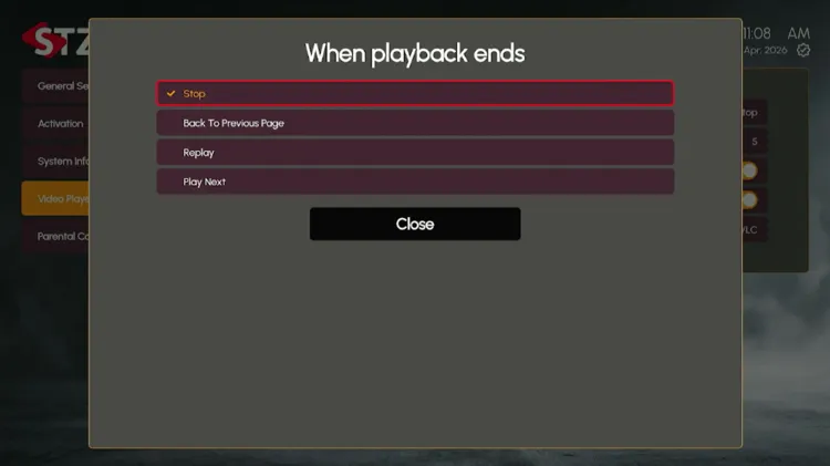 STZ-Player-when-the-playback-ends