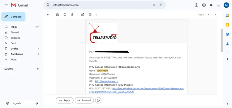 TellyStudio-login-credentials