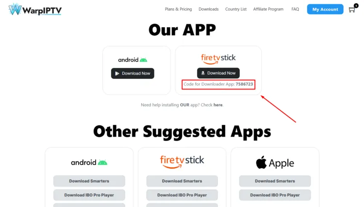 Warp-IPTV-downloader-codes