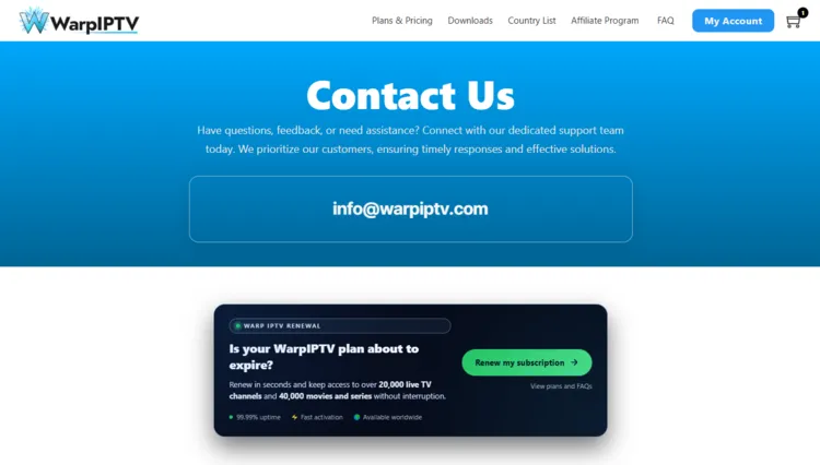 Warp-IPTV-email