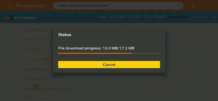tivimate has started downloading